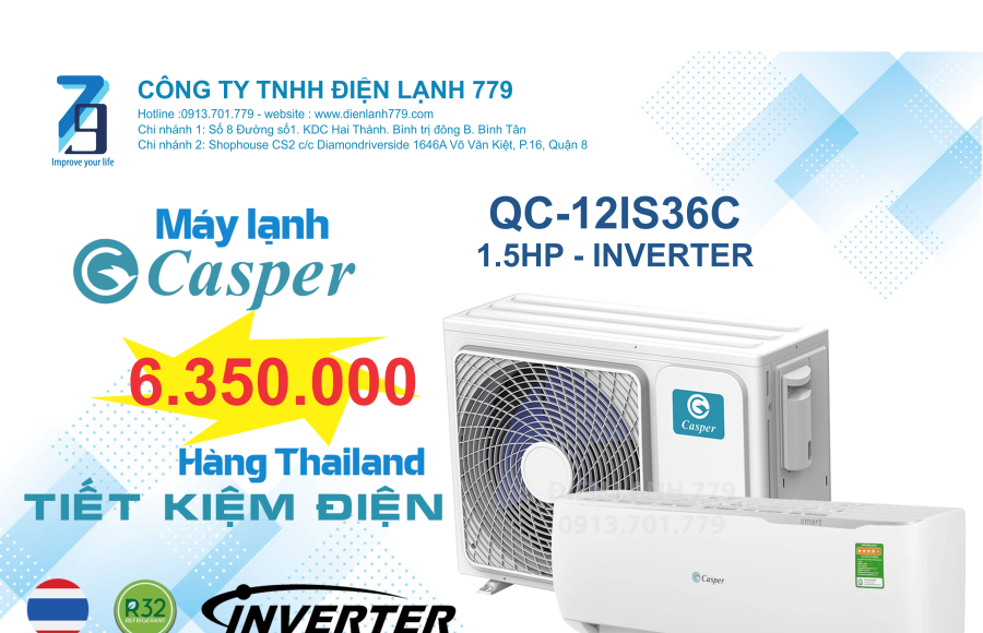 Máy Lạnh Casper 1.5HP Inverter Làm Lạnh Nhanh