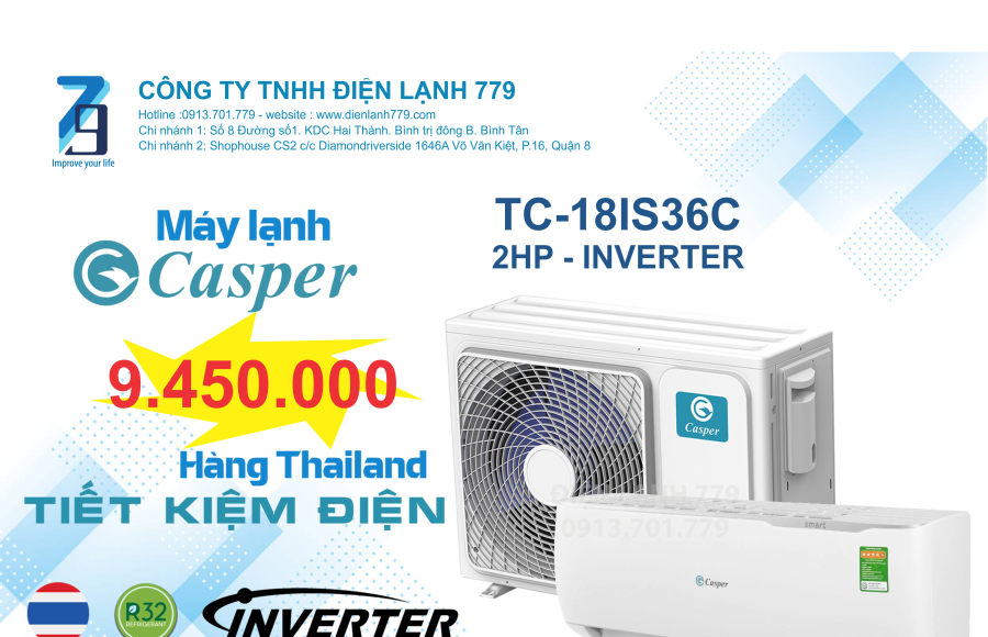 Máy Lạnh Casper 2HP Inverter Làm Lạnh Nhanh