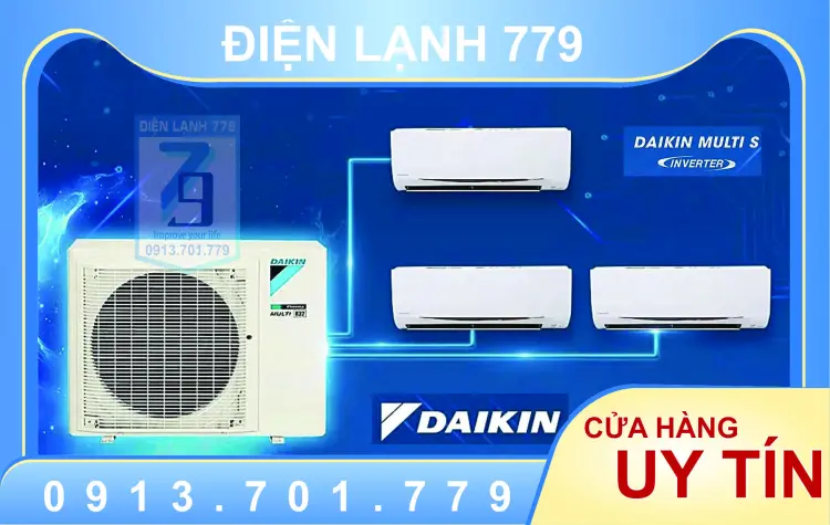Sản phẩm (Combo khuyến mãi) Hệ thống máy lạnh Daikin Multi S Inverter 3.0 HP (3 Ngựa) - MKC70SVMV-CTKC25RVMV+CTKC25RVMV+CTKC25RVMV