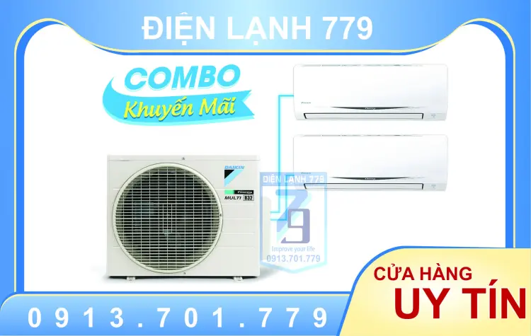 Sản phẩm (Combo khuyến mãi) Hệ thống máy lạnh Daikin Multi S Inverter 3.0 HP (3 Ngựa) - MKC70SVMV-CTKC35RVMV+CTKC50SVMV