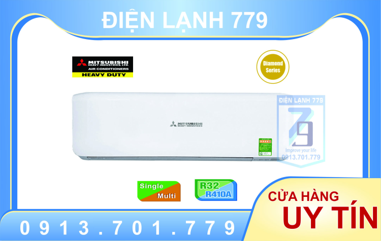 Sản phẩm Dàn lạnh treo tường Multi Mitsubishi Heavy Inverter 1.5 HP (1.5 Ngựa) SRK35ZSS-W5